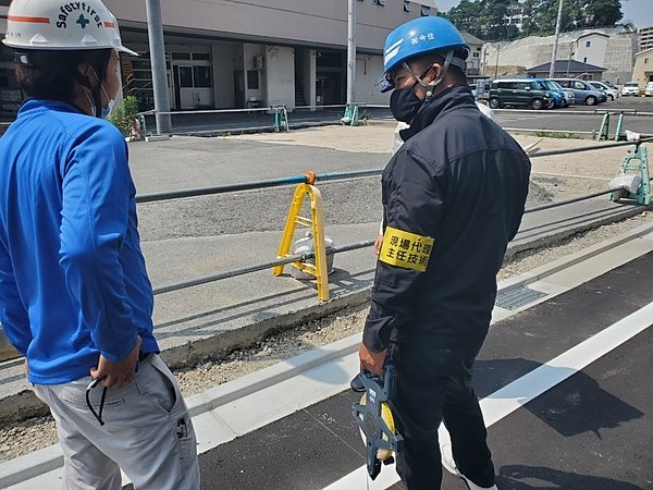 折尾土地区画整理事業　担当者検査立会の画像