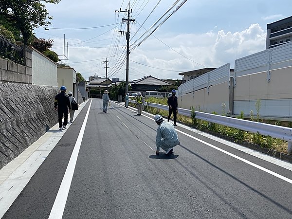 大浦20号瀬道路改築工事　係長検査の画像