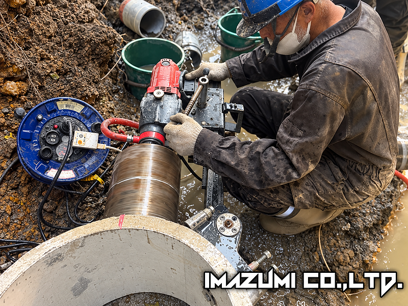 北九州市八幡西区折尾｜マンホールのコア抜き工事 φ200mm